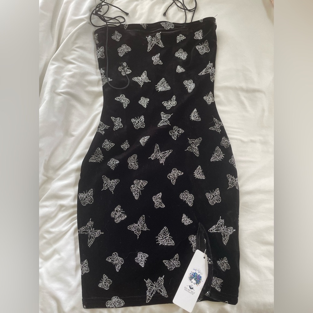 Black and Silver Sparkle Butterfly dress